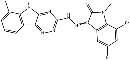 5,7-dibromo-1-methyl-1H-indole-2,3-dione 3-[(6-methyl-5H-[1,2,4]triazino[5,6-b]indol-3-yl)hydrazone] Structure