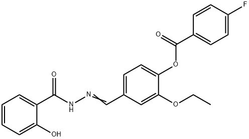 2-ethoxy-4-[2-(2-hydroxybenzoyl)carbohydrazonoyl]phenyl 4-fluorobenzoate Structure