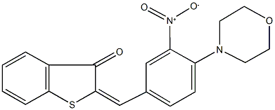 2-[3-nitro-4-(4-morpholinyl)benzylidene]-1-benzothiophen-3(2H)-one 구조식 이미지