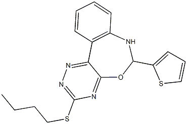 3-(butylsulfanyl)-6-(2-thienyl)-6,7-dihydro[1,2,4]triazino[5,6-d][3,1]benzoxazepine Structure