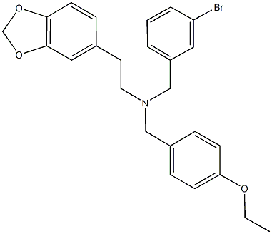 2-(1,3-benzodioxol-5-yl)-N-(3-bromobenzyl)-N-(4-ethoxybenzyl)ethanamine 구조식 이미지