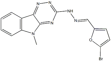 5-bromo-2-furaldehyde (5-methyl-5H-[1,2,4]triazino[5,6-b]indol-3-yl)hydrazone 구조식 이미지