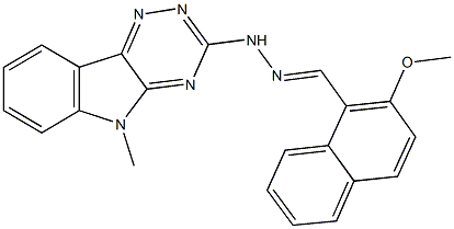 2-methoxy-1-naphthaldehyde (5-methyl-5H-[1,2,4]triazino[5,6-b]indol-3-yl)hydrazone Structure