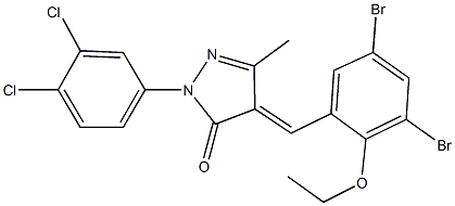 4-(3,5-dibromo-2-ethoxybenzylidene)-2-(3,4-dichlorophenyl)-5-methyl-2,4-dihydro-3H-pyrazol-3-one Structure