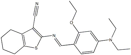 2-{[4-(diethylamino)-2-ethoxybenzylidene]amino}-4,5,6,7-tetrahydro-1-benzothiophene-3-carbonitrile Structure