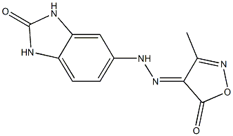 3-methyl-4,5-isoxazoledione 4-[(2-oxo-2,3-dihydro-1H-benzimidazol-5-yl)hydrazone] 구조식 이미지
