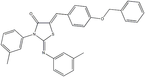 5-[4-(benzyloxy)benzylidene]-3-(3-methylphenyl)-2-[(3-methylphenyl)imino]-1,3-thiazolidin-4-one Structure