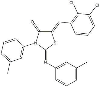 5-(2,3-dichlorobenzylidene)-3-(3-methylphenyl)-2-[(3-methylphenyl)imino]-1,3-thiazolidin-4-one 구조식 이미지