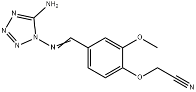 (4-{[(5-amino-1H-tetraazol-1-yl)imino]methyl}-2-methoxyphenoxy)acetonitrile 구조식 이미지