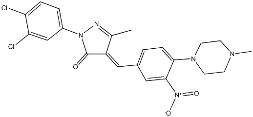 2-(3,4-dichlorophenyl)-4-[3-nitro-4-(4-methyl-1-piperazinyl)benzylidene]-5-methyl-2,4-dihydro-3H-pyrazol-3-one 구조식 이미지