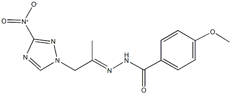 N'-(2-{3-nitro-1H-1,2,4-triazol-1-yl}-1-methylethylidene)-4-methoxybenzohydrazide 구조식 이미지