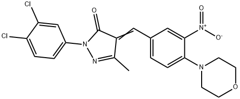 2-(3,4-dichlorophenyl)-4-[3-nitro-4-(4-morpholinyl)benzylidene]-5-methyl-2,4-dihydro-3H-pyrazol-3-one 구조식 이미지