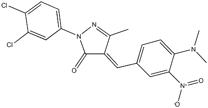 2-(3,4-dichlorophenyl)-4-{4-(dimethylamino)-3-nitrobenzylidene}-5-methyl-2,4-dihydro-3H-pyrazol-3-one Structure