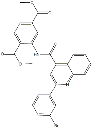 dimethyl 2-({[2-(3-bromophenyl)-4-quinolinyl]carbonyl}amino)terephthalate Structure