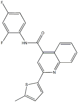 N-(2,4-difluorophenyl)-2-(5-methyl-2-thienyl)-4-quinolinecarboxamide 구조식 이미지