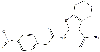 2-[({4-nitrophenyl}acetyl)amino]-4,5,6,7-tetrahydro-1-benzothiophene-3-carboxamide Structure