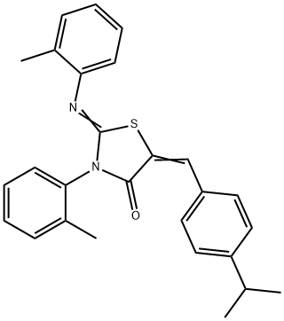 5-(4-isopropylbenzylidene)-3-(2-methylphenyl)-2-[(2-methylphenyl)imino]-1,3-thiazolidin-4-one Structure