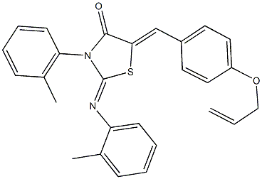5-[4-(allyloxy)benzylidene]-3-(2-methylphenyl)-2-[(2-methylphenyl)imino]-1,3-thiazolidin-4-one Structure