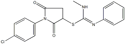 1-(4-chlorophenyl)-2,5-dioxo-3-pyrrolidinyl N-methyl-N'-phenylimidothiocarbamate Structure