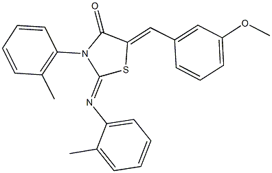 5-(3-methoxybenzylidene)-3-(2-methylphenyl)-2-[(2-methylphenyl)imino]-1,3-thiazolidin-4-one Structure