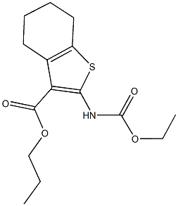 propyl 2-[(ethoxycarbonyl)amino]-4,5,6,7-tetrahydro-1-benzothiophene-3-carboxylate Structure