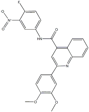 2-(3,4-dimethoxyphenyl)-N-{4-fluoro-3-nitrophenyl}-4-quinolinecarboxamide 구조식 이미지