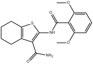 2-[(2,6-dimethoxybenzoyl)amino]-4,5,6,7-tetrahydro-1-benzothiophene-3-carboxamide 구조식 이미지