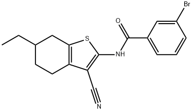 3-bromo-N-(3-cyano-6-ethyl-4,5,6,7-tetrahydro-1-benzothien-2-yl)benzamide 구조식 이미지