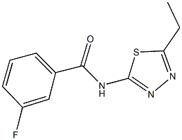 N-(5-ethyl-1,3,4-thiadiazol-2-yl)-3-fluorobenzamide 구조식 이미지