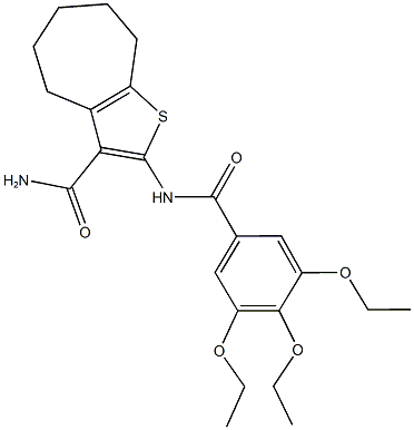 2-[(3,4,5-triethoxybenzoyl)amino]-5,6,7,8-tetrahydro-4H-cyclohepta[b]thiophene-3-carboxamide 구조식 이미지