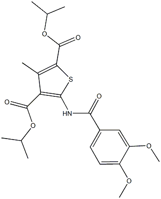 diisopropyl 5-[(3,4-dimethoxybenzoyl)amino]-3-methyl-2,4-thiophenedicarboxylate Structure