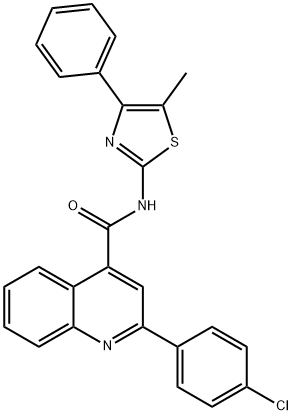 2-(4-chlorophenyl)-N-(5-methyl-4-phenyl-1,3-thiazol-2-yl)-4-quinolinecarboxamide Structure