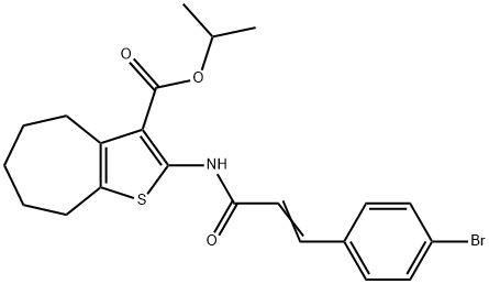 isopropyl 2-{[3-(4-bromophenyl)acryloyl]amino}-5,6,7,8-tetrahydro-4H-cyclohepta[b]thiophene-3-carboxylate 구조식 이미지