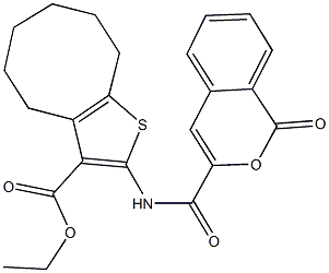 ethyl 2-{[(1-oxo-1H-isochromen-3-yl)carbonyl]amino}-4,5,6,7,8,9-hexahydrocycloocta[b]thiophene-3-carboxylate Structure