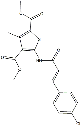 dimethyl 5-{[3-(4-chlorophenyl)acryloyl]amino}-3-methyl-2,4-thiophenedicarboxylate Structure