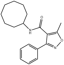 N-cyclooctyl-5-methyl-3-phenyl-4-isoxazolecarboxamide Structure