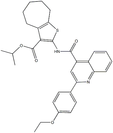 isopropyl 2-({[2-(4-ethoxyphenyl)-4-quinolinyl]carbonyl}amino)-5,6,7,8-tetrahydro-4H-cyclohepta[b]thiophene-3-carboxylate Structure