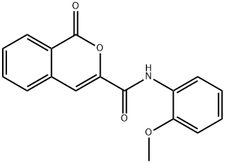 N-(2-methoxyphenyl)-1-oxo-1H-isochromene-3-carboxamide 구조식 이미지