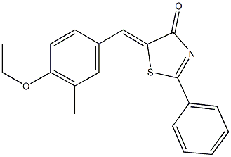 5-(4-ethoxy-3-methylbenzylidene)-2-phenyl-1,3-thiazol-4(5H)-one 구조식 이미지