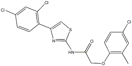 2-(4-chloro-2-methylphenoxy)-N-[4-(2,4-dichlorophenyl)-1,3-thiazol-2-yl]acetamide Structure