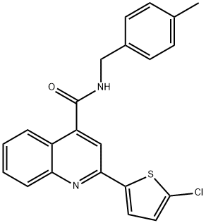 2-(5-chloro-2-thienyl)-N-(4-methylbenzyl)-4-quinolinecarboxamide 구조식 이미지