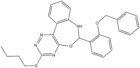 6-[2-(benzyloxy)phenyl]-3-(butylsulfanyl)-6,7-dihydro[1,2,4]triazino[5,6-d][3,1]benzoxazepine 구조식 이미지