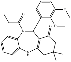 11-(2,3-dimethoxyphenyl)-3,3-dimethyl-10-propionyl-2,3,4,5,10,11-hexahydro-1H-dibenzo[b,e][1,4]diazepin-1-one Structure