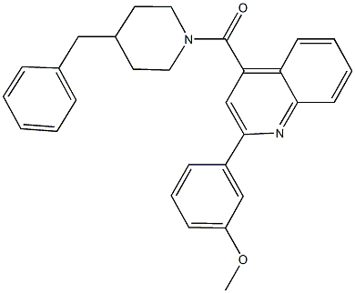 4-[(4-benzyl-1-piperidinyl)carbonyl]-2-(3-methoxyphenyl)quinoline Structure