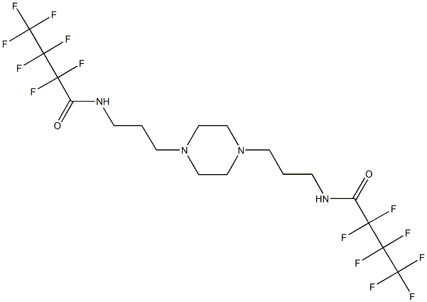 2,2,3,3,4,4,4-heptafluoro-N-[3-(4-{3-[(2,2,3,3,4,4,4-heptafluorobutanoyl)amino]propyl}-1-piperazinyl)propyl]butanamide 구조식 이미지