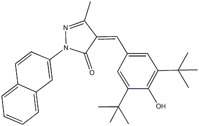 4-(3,5-ditert-butyl-4-hydroxybenzylidene)-5-methyl-2-(2-naphthyl)-2,4-dihydro-3H-pyrazol-3-one 구조식 이미지