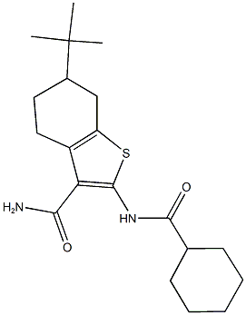 6-tert-butyl-2-[(cyclohexylcarbonyl)amino]-4,5,6,7-tetrahydro-1-benzothiophene-3-carboxamide Structure