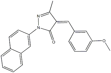 4-(3-methoxybenzylidene)-5-methyl-2-(2-naphthyl)-2,4-dihydro-3H-pyrazol-3-one 구조식 이미지