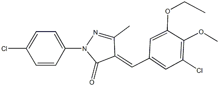 4-(3-chloro-5-ethoxy-4-methoxybenzylidene)-2-(4-chlorophenyl)-5-methyl-2,4-dihydro-3H-pyrazol-3-one 구조식 이미지