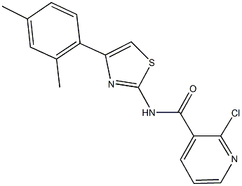 2-chloro-N-[4-(2,4-dimethylphenyl)-1,3-thiazol-2-yl]nicotinamide Structure